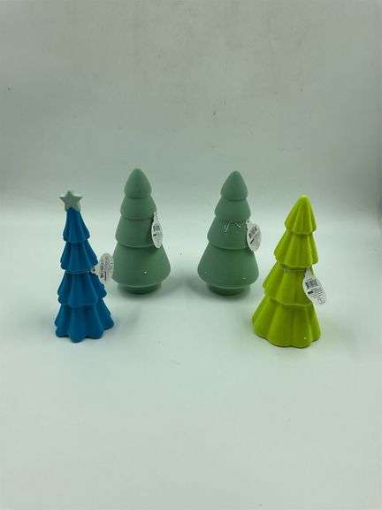 Set of Four Decorative Christmas Trees image