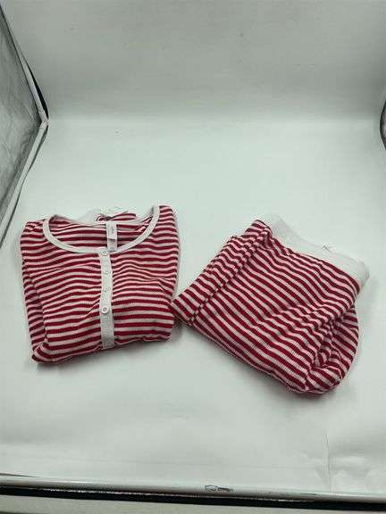 Red and White Striped Pajama Set image