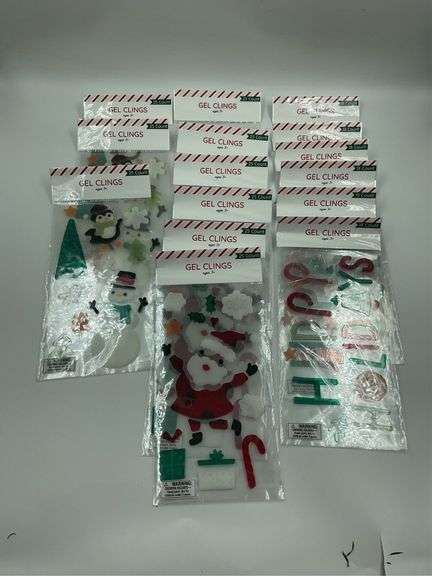 Lot of 11 Packs of Christmas Gel Clings image