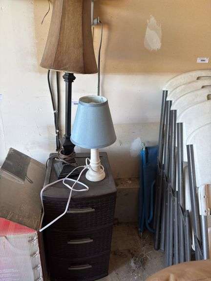 Two Lamps and Storage Cabinet image