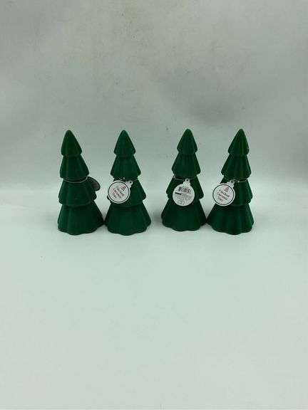 Set of 4 Miniature Green Christmas Trees image