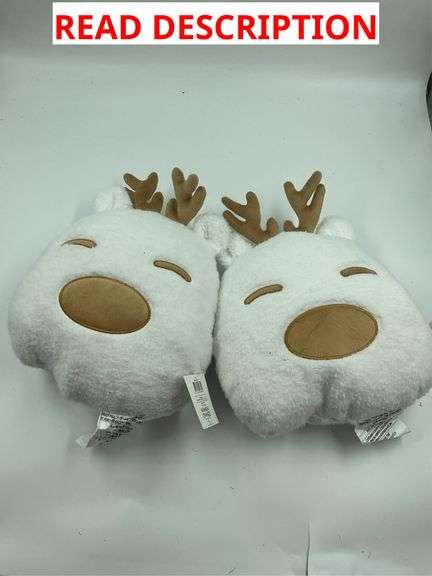 Set of Two Plush Reindeer Pillows image