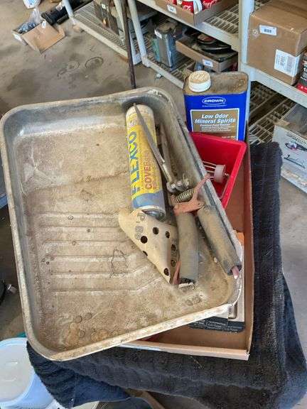 Painting Supplies Lot: Trays, Rollers, Adhesive, and More image