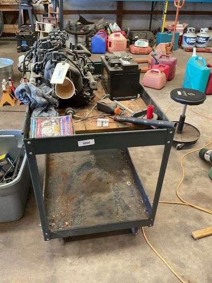 Engine parts and rolling cart image