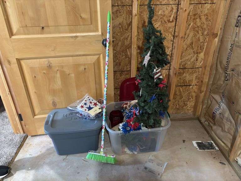 Patriotic Decorations, Broom and Storage Container image