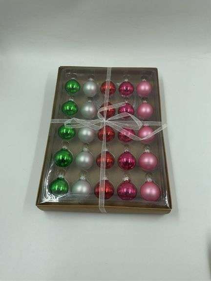 Boxed Set of 24 Decorative Glass Christmas Ornaments image