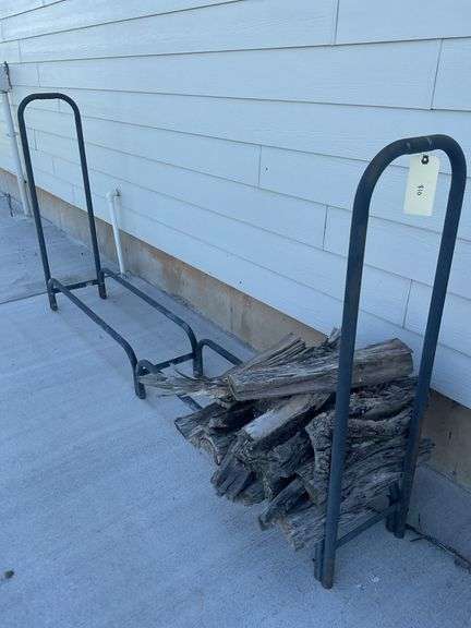 (2) Metal Outdoor Firewood Racks image