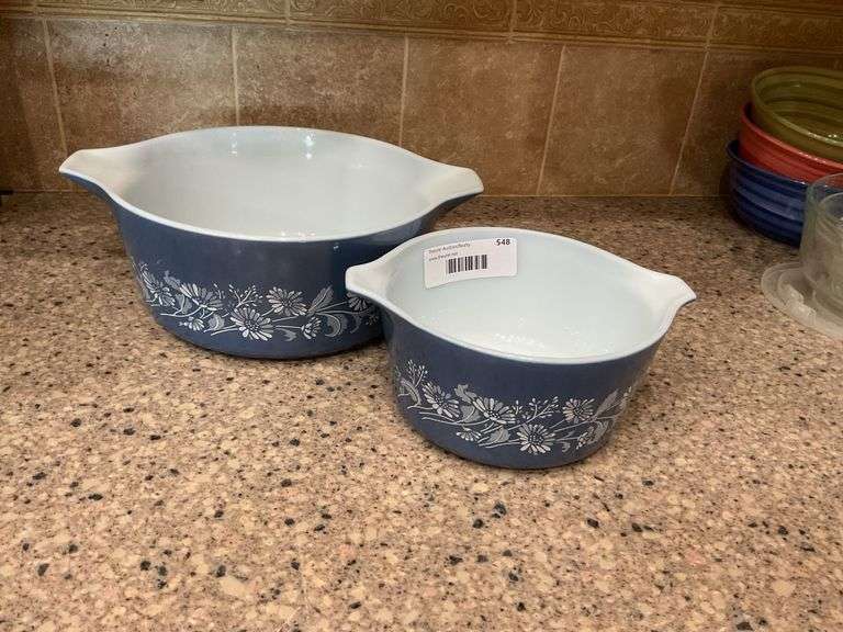 Set of 2 Pyrex Casserole Dishes - Spiced Delight Pattern image