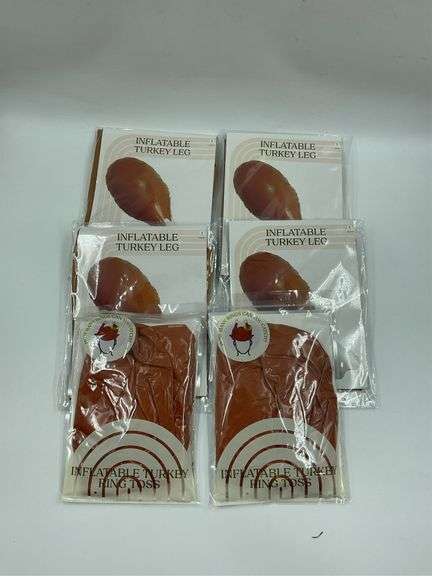 Lot of 6 Inflatable Turkey Leg and Ring Toss Games image