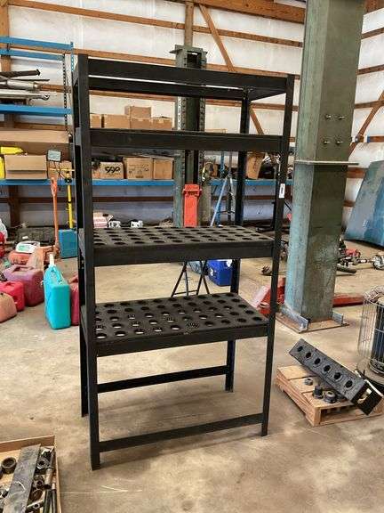 Metal Storage Rack with Tool Holders (3' x 19" x 6') image