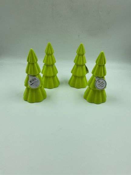 Set of 4 Flocked Ceramic Trees image