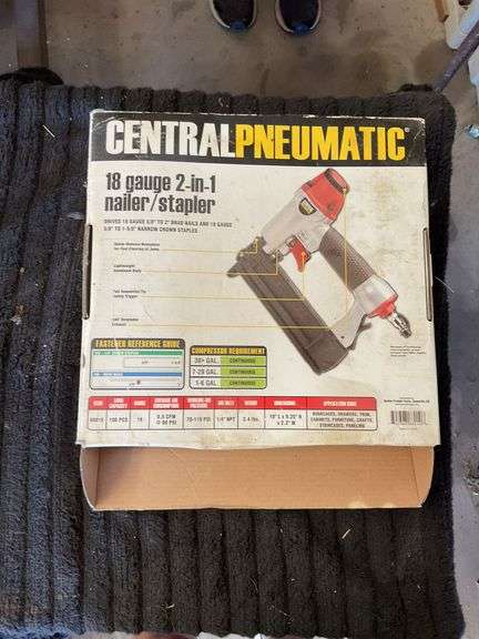 Central Pneumatic 18 Gauge 2-in-1 Nailer/Stapler with Brad Nails image