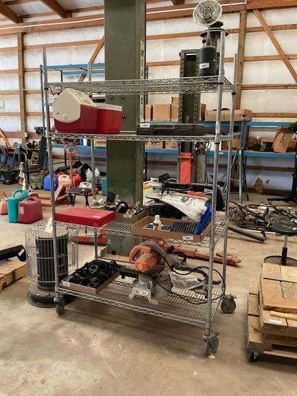 Rolling Metal Shelving Unit-Contents Not Included (4' x 2' x 6'6") image