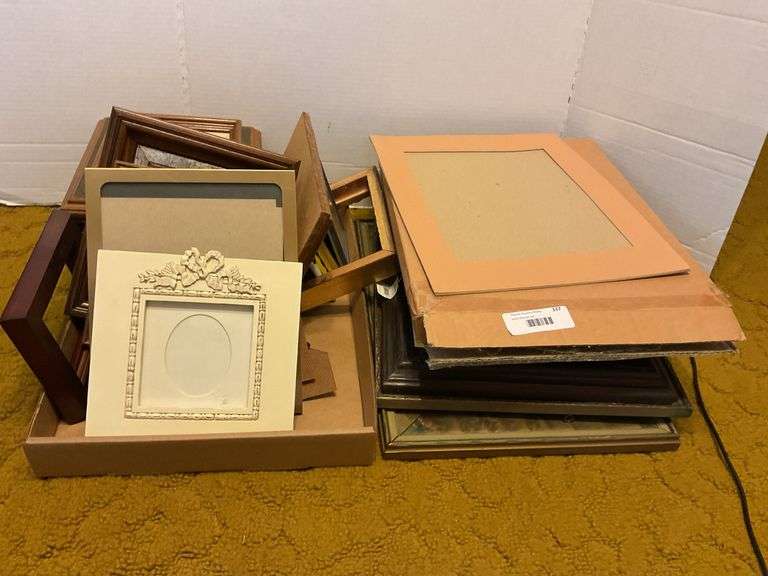 Group of Assorted Picture Frames - Various Styles and Sizes image