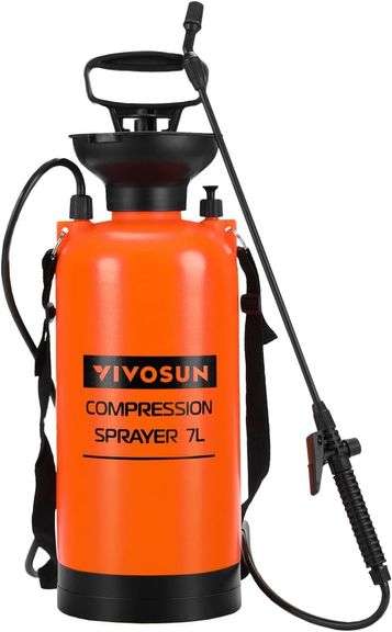 VIVOSUN 1.85-Gallon Pump Pressure Sprayer, Pressurized Lawn & Garden Water Spray Bottle with Adjustable Shoulder Strap, for Spraying Plants, Garden Watering and Household Cleaning image