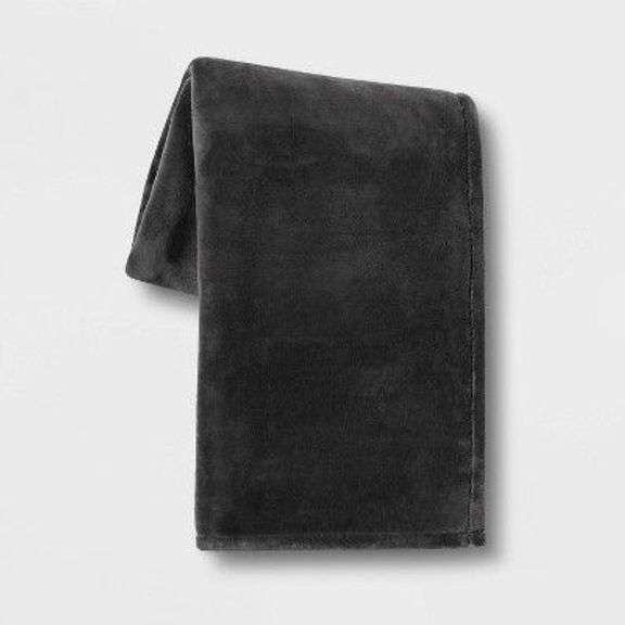Soft Gray Plush Throw Blanket image