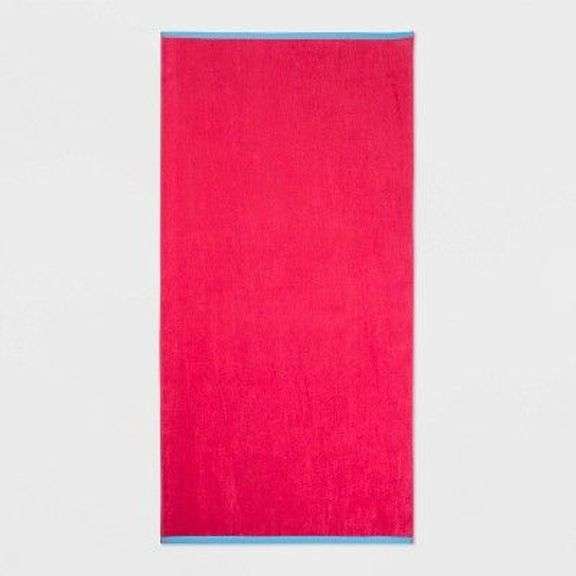 Reversible Pink and Blue Beach Towel image