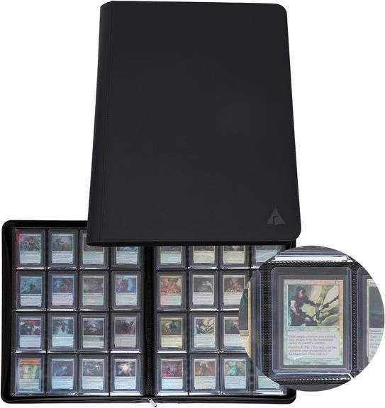 Rayvol 16-Pocket Toploader Binder, Holds 512 Toploaders 16 Pocket Top Loader Card Storage Case, 500 + Ringless Double-Sided Pockets for Cards in 3 x 4' Toploaders image