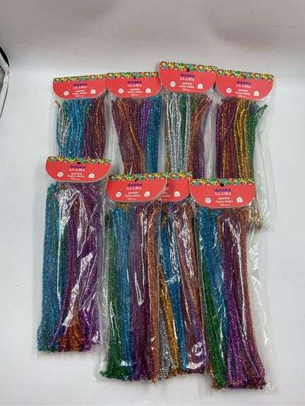 Lot of 8 Mama Llama Sparkle Fuzzy Sticks - 100 Count Packs image