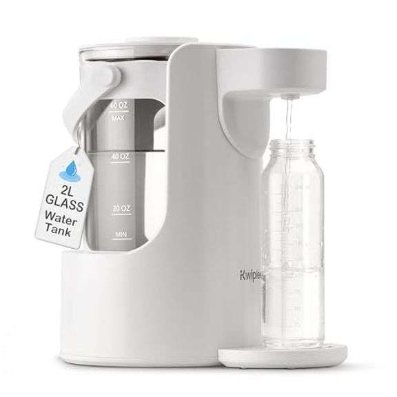 Kwiplee Smart Pour - Warm Water Dispenser, Instant Water Warmer for Baby Formula, 2L Detachable Glass Tank, 24/7 Keep Warm, Water Dispenser for Baby Bottles, Baby Bottle Water Warmer Dispenser image