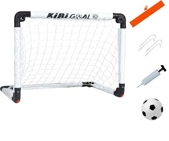 Mini Soccer Goal Set, White Foldable Goal for Kids, Kids Goals for The Garden/Indoor/Outdoor(23.62in * 17.72in Goals +13cm Soccer) image