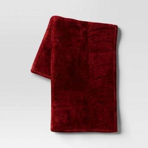 Plush Maroon Throw Blanket image