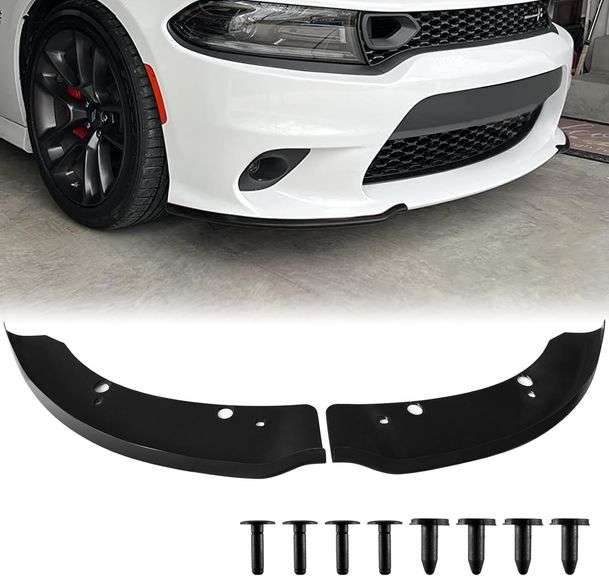 Dodge Charger Front Splitter, Bumper Lip Protector Replacement for 2015-2023 Hellcat/SRT 392/Scat Pack/RT 2019-2023 GT/RT (Black) image