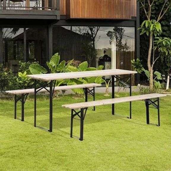 Outsunny Picnic Table Bench Set image