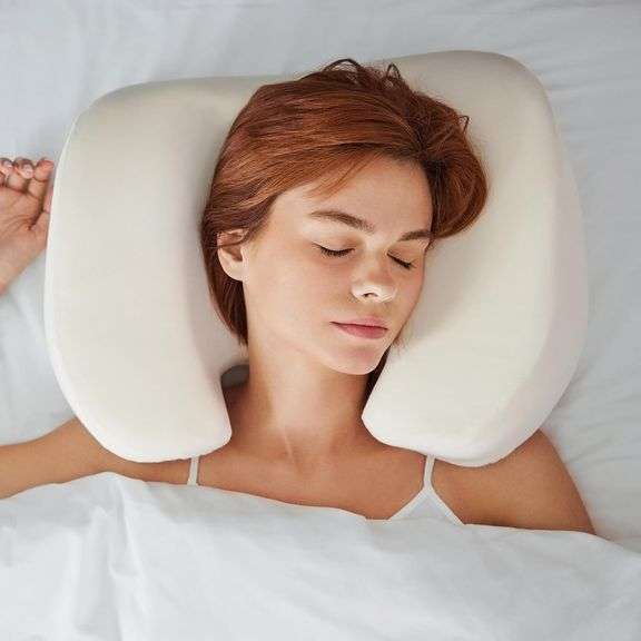 The Best Back Sleeper Pillow, Sleep on Your Back Comfortably, Wrinkle Prevention, Patent Pending Neck Support, Satin Case Included, 100 Night Sleep Trial, CertiPUR-US image