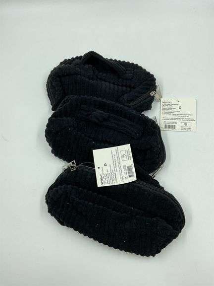 Vivitar Black Corduroy Makeup Storage Bags - Lot of 3 image