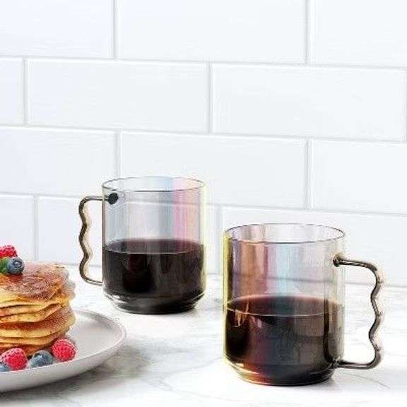 Set of 12 Iridescent Glass Coffee Mugs image