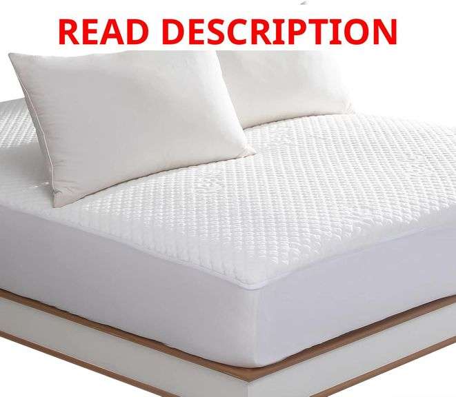 King Size Waterproof Mattress Protector Rayon from Bamboo Cooling Fitted Mattress Pad Cover with Deep Pocket Up to 18' King Original image