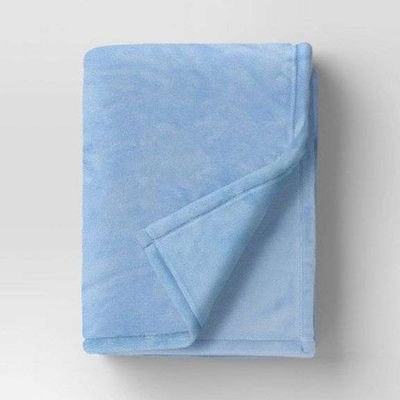 Light Blue Throw Blanket image