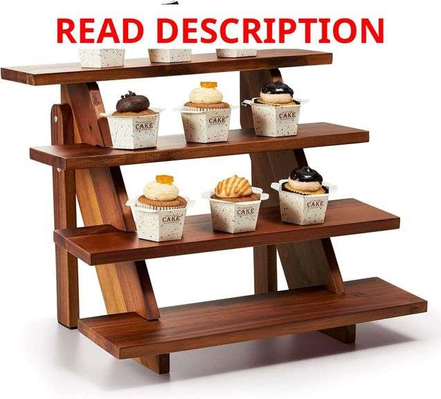 Acacia Wood Cupcake Display Stand - 4 Tiered