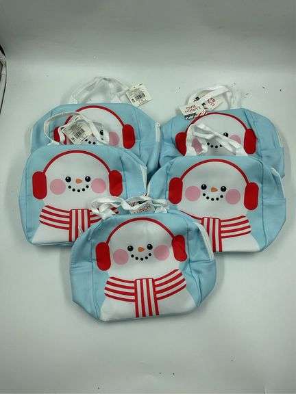 Lot of 5 Snowman Lunch Bags image