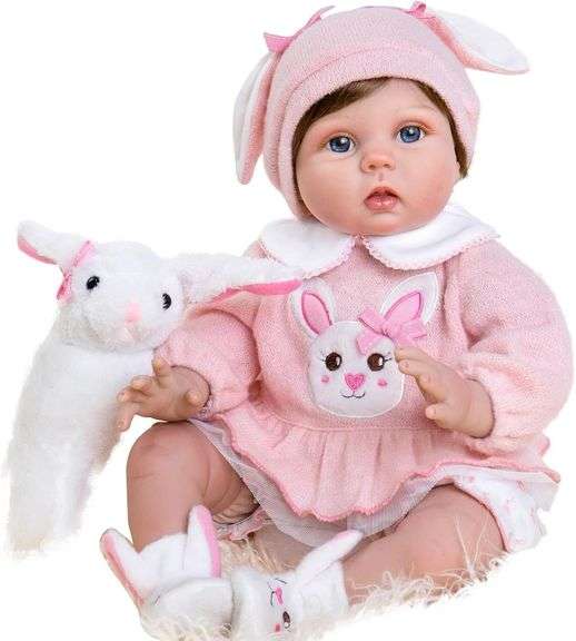 Aori Lifelike Reborn Baby Dolls - 22 Inch Realistic Newborn Baby Girl - Soft Vinyl Reborn Toddler with Feeding Set & Bunny Outfit Real Life Baby Doll for Kids 3+, Toddlers & Collectors image