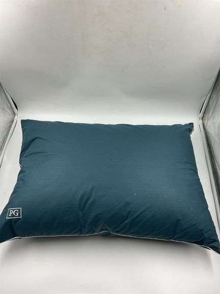 Blue Pillow with 'PG' Embroidered Design image