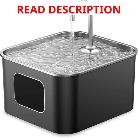 Ultra-Quiet Cat Water Fountain, BUPPLEE Corded Electric 3.5L/118oz Stainless Steel Pet Fountain Water Dispenser for Cats Dogs Indoor Outdoor (Black) image