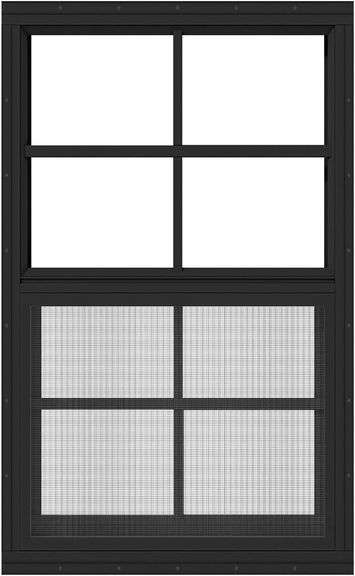 1 Pack Black Shed Window 12" x 18" Flush Mount Window with Tempered Glass and Fiberglass Screen for Chicken Coop Sheds Barns Playhouse image