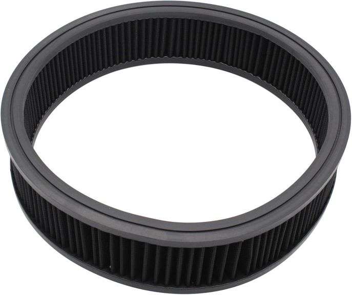 14"x4" Black Round Air Cleaner Washable Filter Reusable Element Compatible with Buick C-hevrolet GMC Ford Mopar Oldsmobile Pontiac image