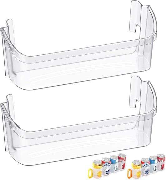 UPGRADED 240323002 Refrigerator Door Shelf Bin,Compatible with Frigidaire Door shelf Replacement FGHS2631PF4A,FGHS2655PF5A,FGUS2642LF2,AP2115742 PS429725 AH429725 Bottom Door Shelves2 PACK image