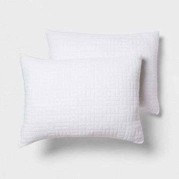 Set of Two White Decorative Pillows image