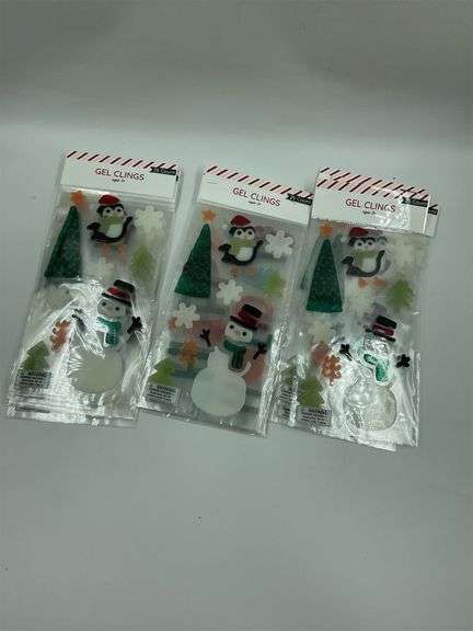 Lot of 3 Gel Clings - Winter/Christmas Themed image