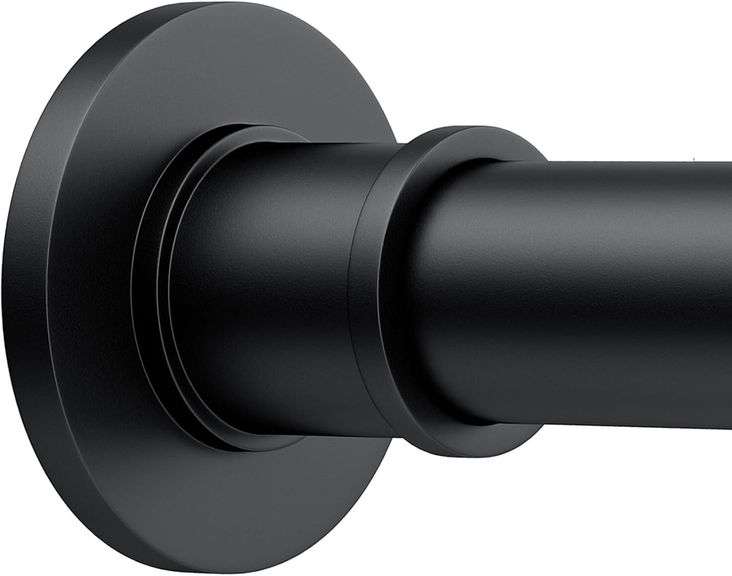 BRIOFOX Shower Curtain Rod Adjustable 18-64 Inch, No Drilling Non Slip Stainless Steel Spring Tension Curtain Rod for Window or Bathroom, Matte Black image