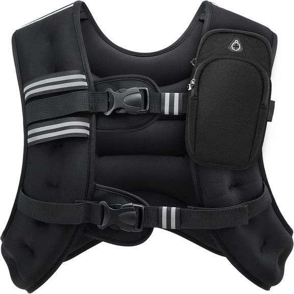 ZELUS Weighted Vest, 6lb/8lb/12lb/16lb/20lb/25lb/30lb Weight Vest with Reflective Stripe for Workout, Strength Training, Running, Fitness, Muscle Building, Weight Loss, Weightlifting image