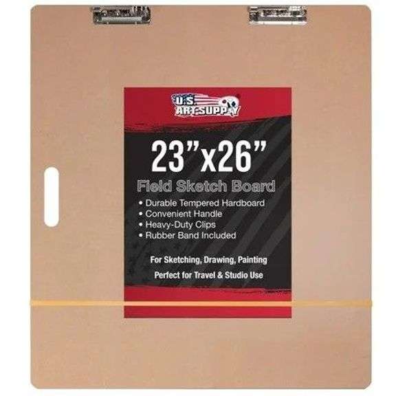 US Art Supply 23"x26" Artist Field Sketch Tote Board Drawing Heavy-Duty Clip image
