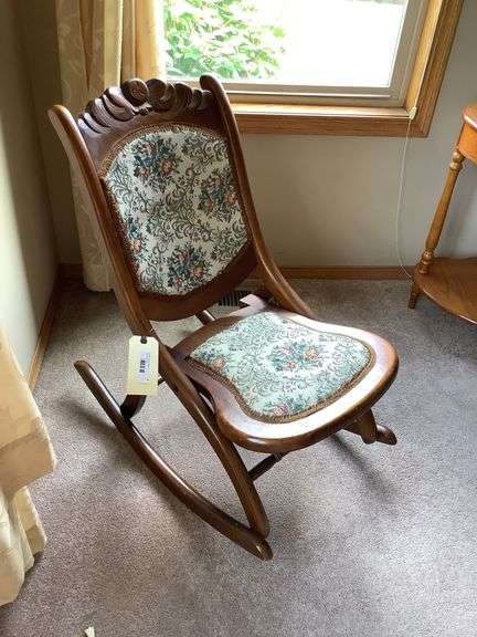 Floral Upholstered Rocking Chair