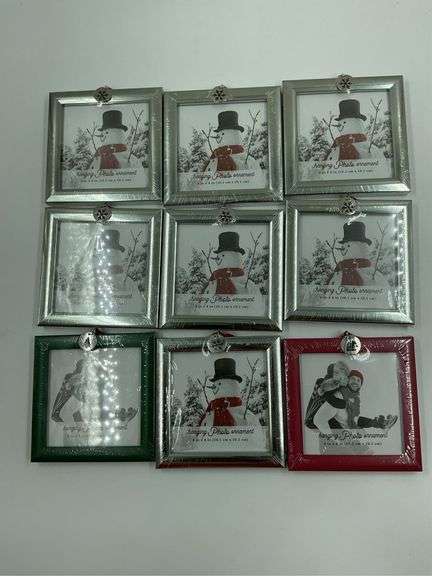 Lot of Square Hanging Photo Ornaments image