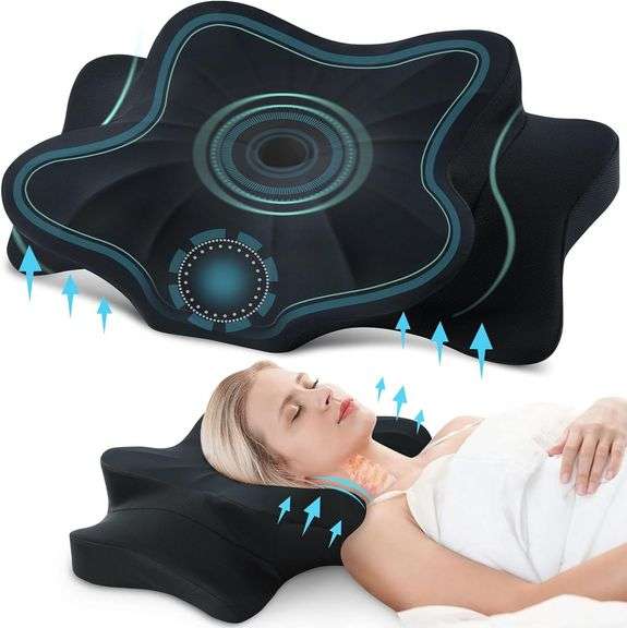 DONAMA Cervical Pillow for Neck and Shoulder,Contour Memory Foam Pillow,Ergonomic Neck Support Pillow for Side Back Stomach Sleepers with Pillowcase image