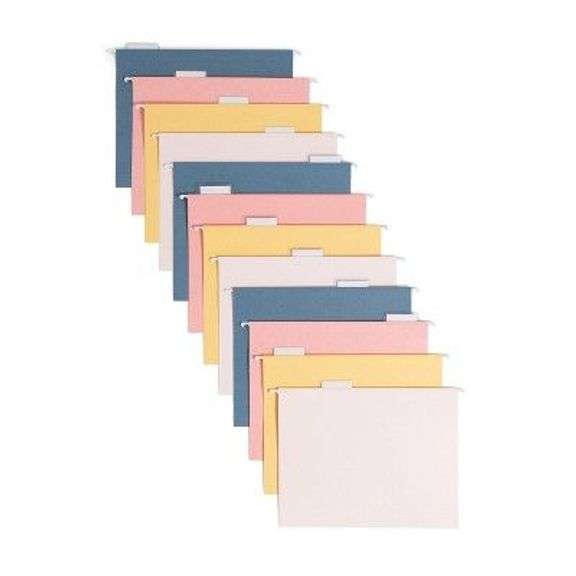 Lot of 2 Boxes of Hanging File Folders, Assorted Colors, 12 Count Each image